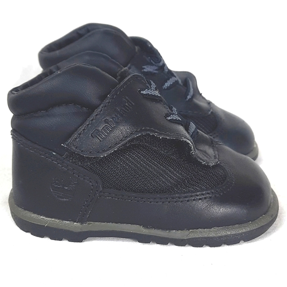 Timberland Baby Hightop Shoes Boots Sneakers Size 3 Black Leather Toddler